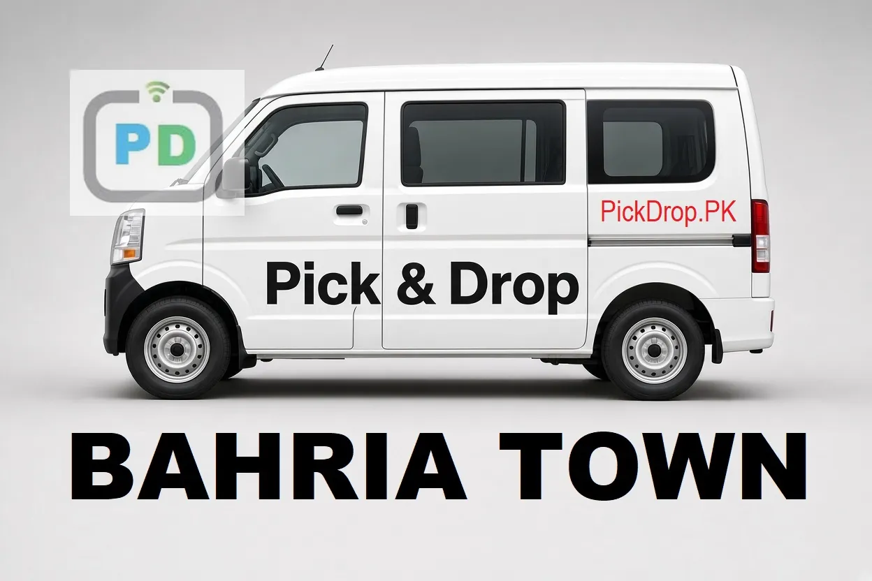 Pick and drop van and carpool service from Bahria Town to Bin Qasim, Karachi