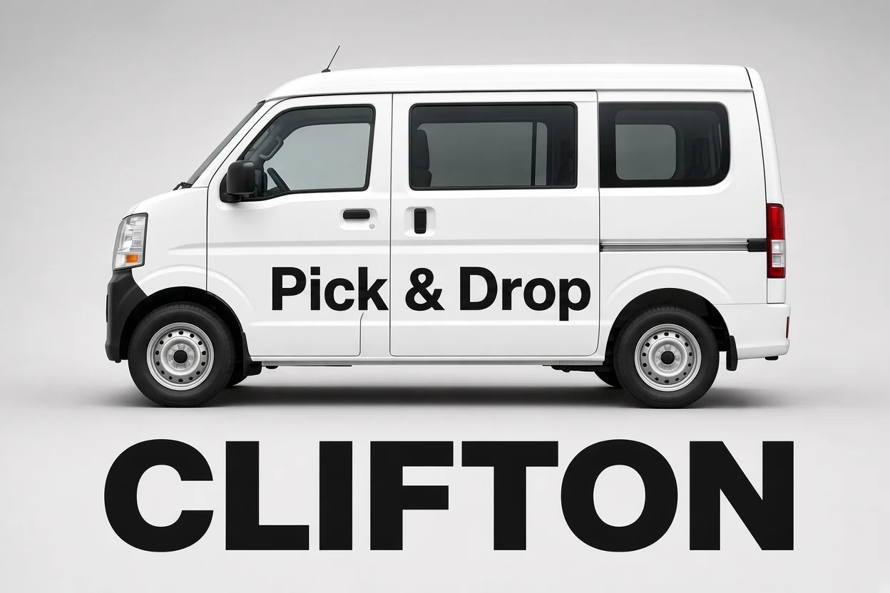 Pick and drop van and carpool service in Clifton, Karachi