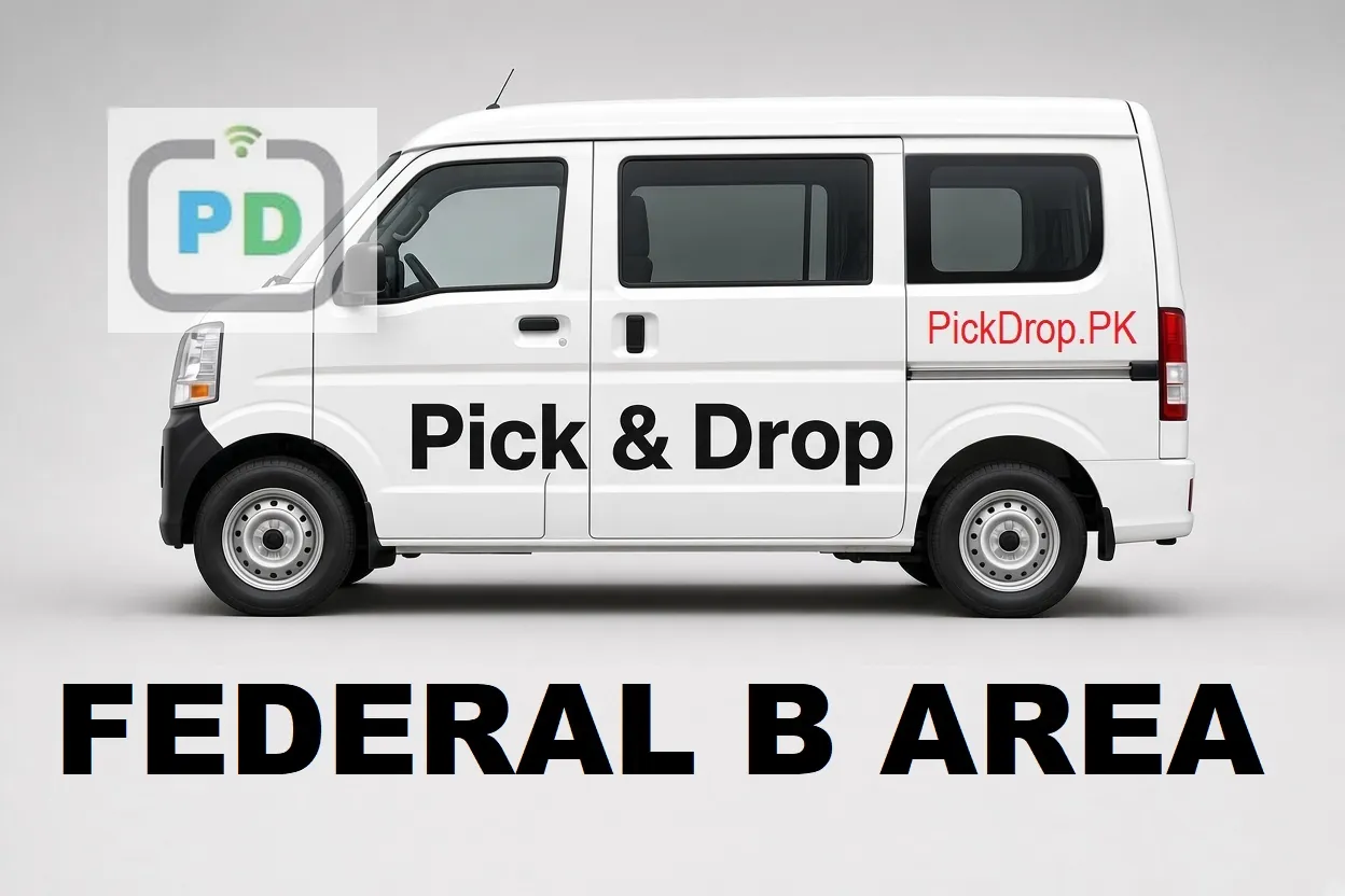 Pick and drop van and carpool service from Federal B Area to SITE Town, Karachi