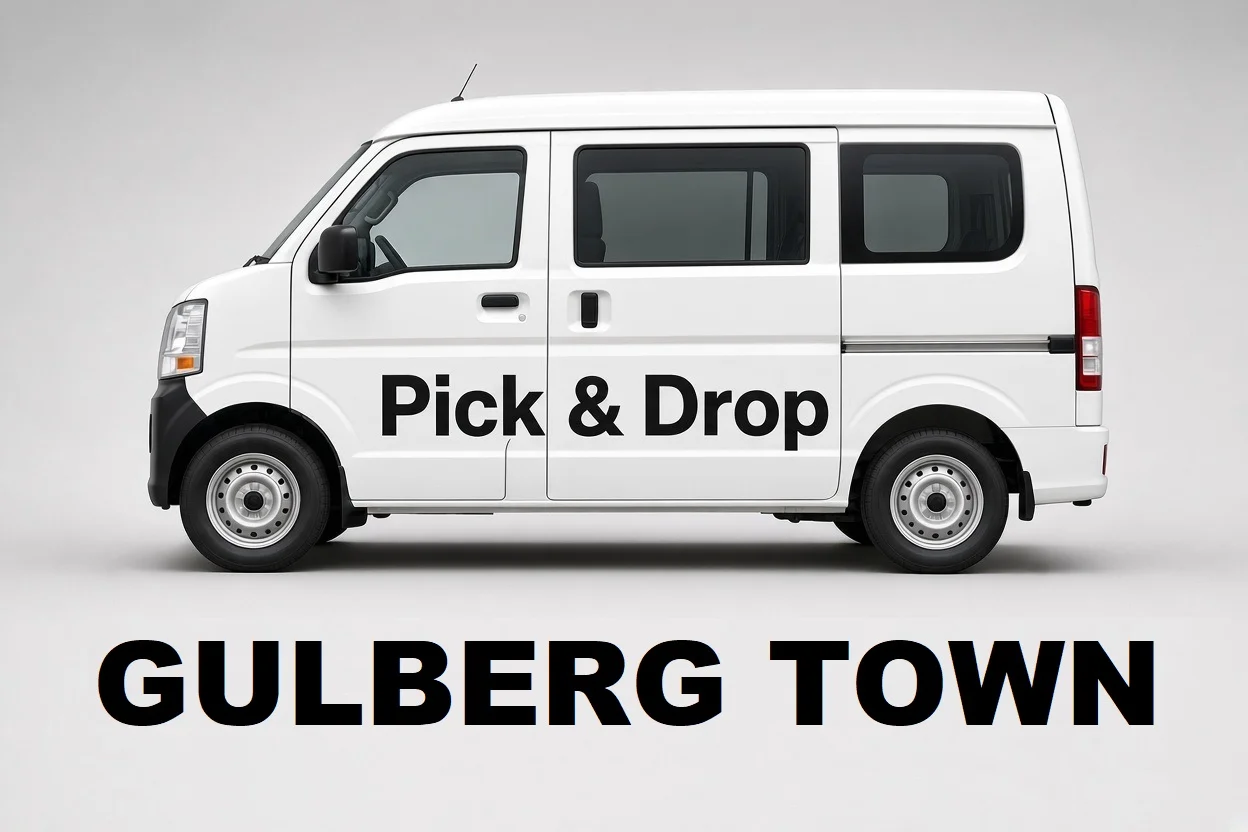 Pick and drop van and carpool service from Gulberg Town to Cantonments, Karachi