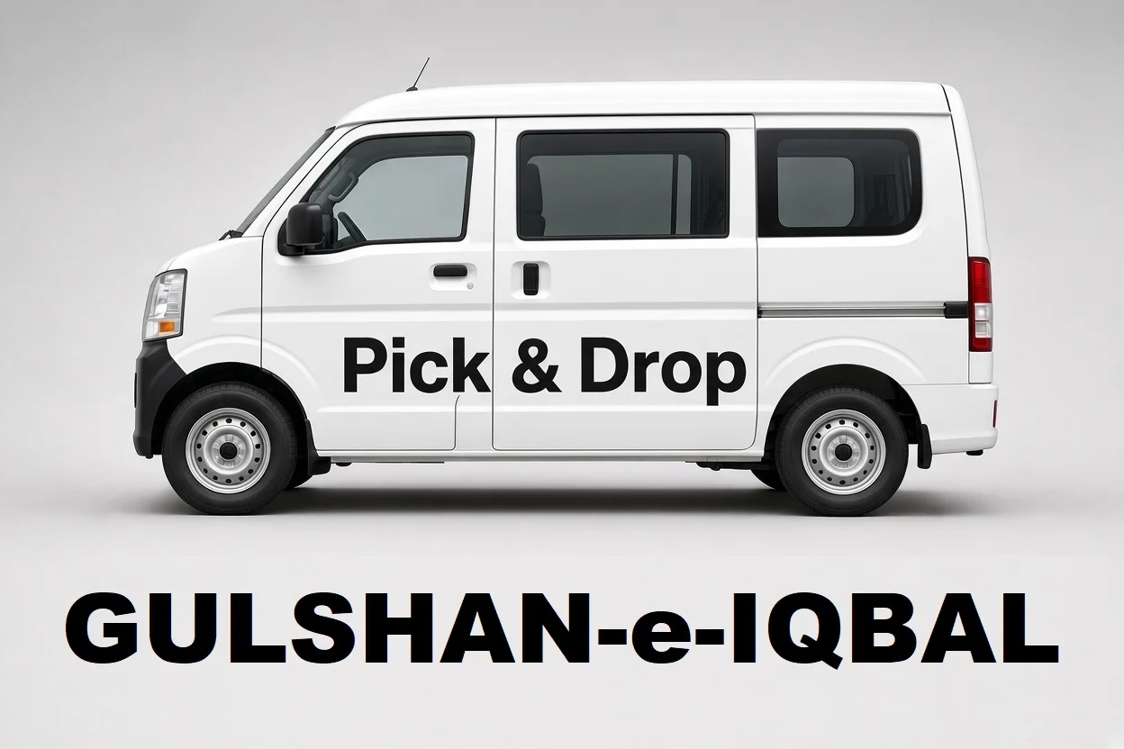 Pick and drop van and carpool service in Gulshan-e-Iqbal, Karachi