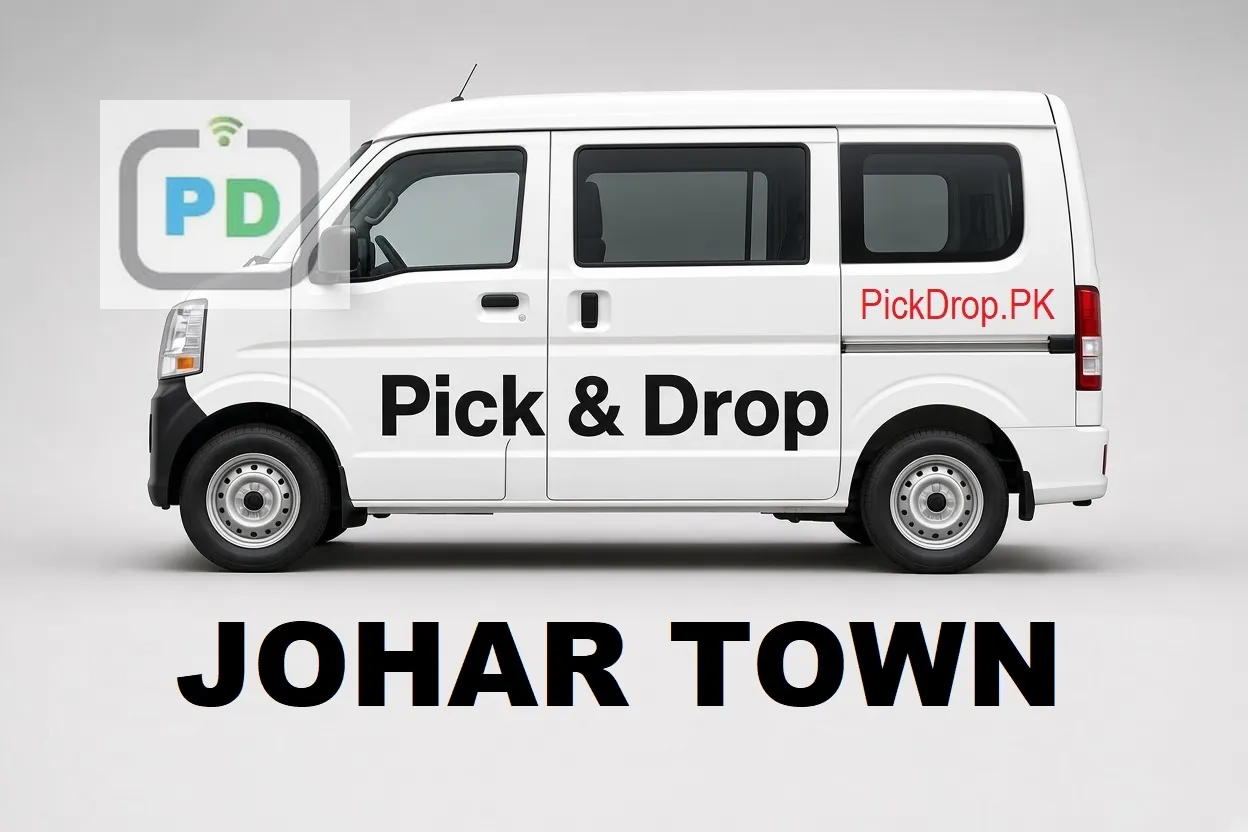 Pick and drop van and carpool service from Johar Town to Raiwind Road, Lahore